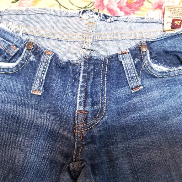 7 For All Mankind, Festival Jeans, cut to Fringe Low Waist Sze 26 W - Picture 2 of 15